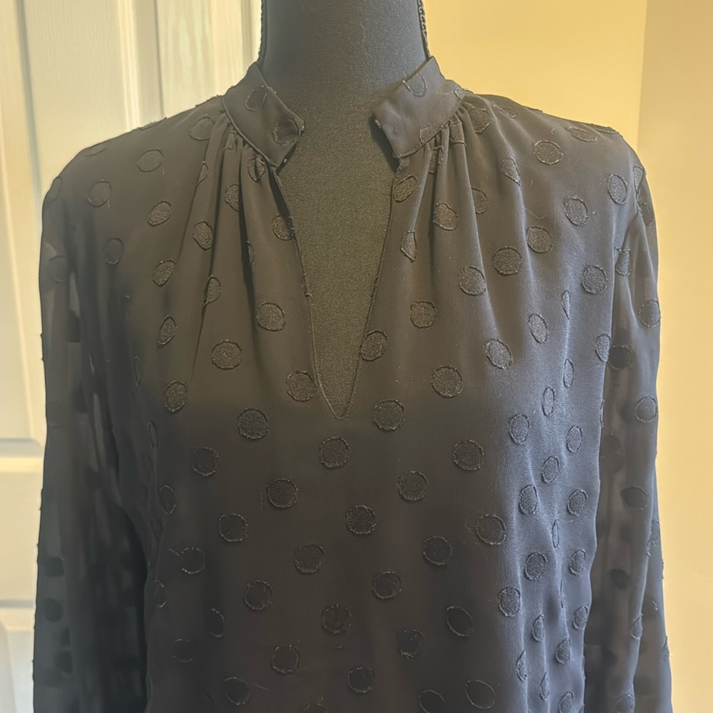 Black Polka Dot Blouse, Small